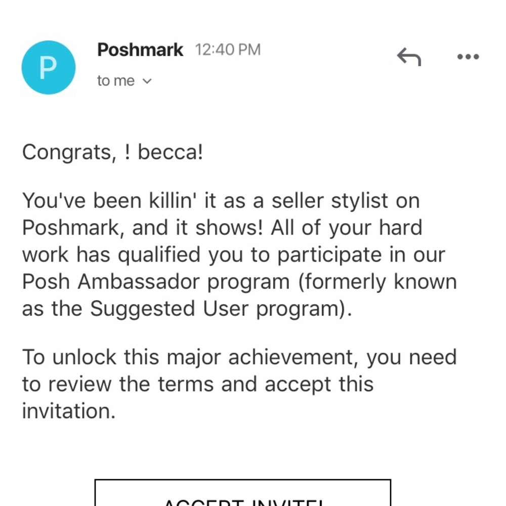 Thanks to you I became a posh ambassador today